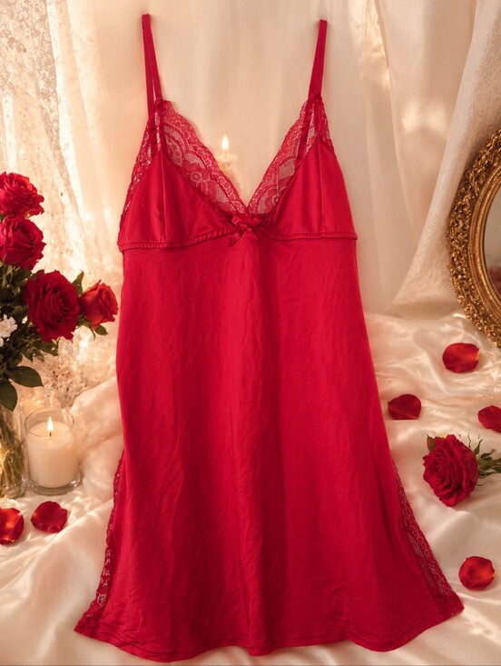 Other - Red Lace Chemise Nightgown | Size Large | NWOT